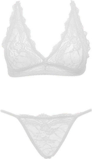 Ouno-sexy Dessous-Set 2 Stücke L XL Weiß