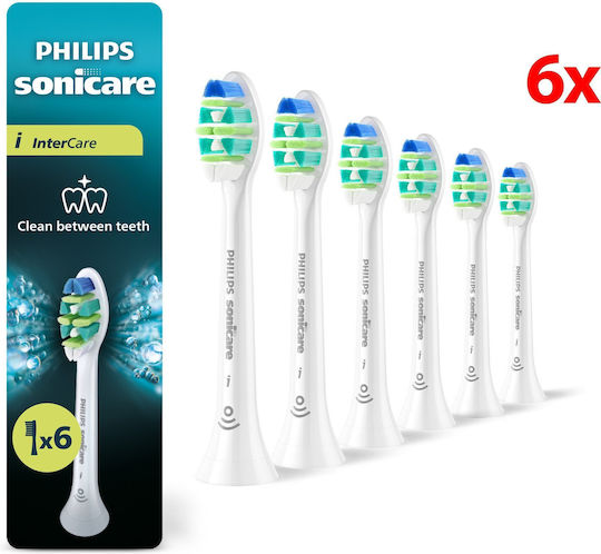 Original Philips Sonicare Intercare Hx9006/87 Toothbrush Head Medium Soft Bristles 6 Pcs Cleaning Hard-to-reach Areas