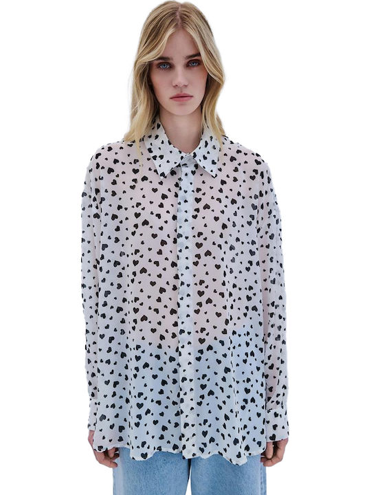 Combos Knitwear Langärmeliges Damenhemd Weiß
