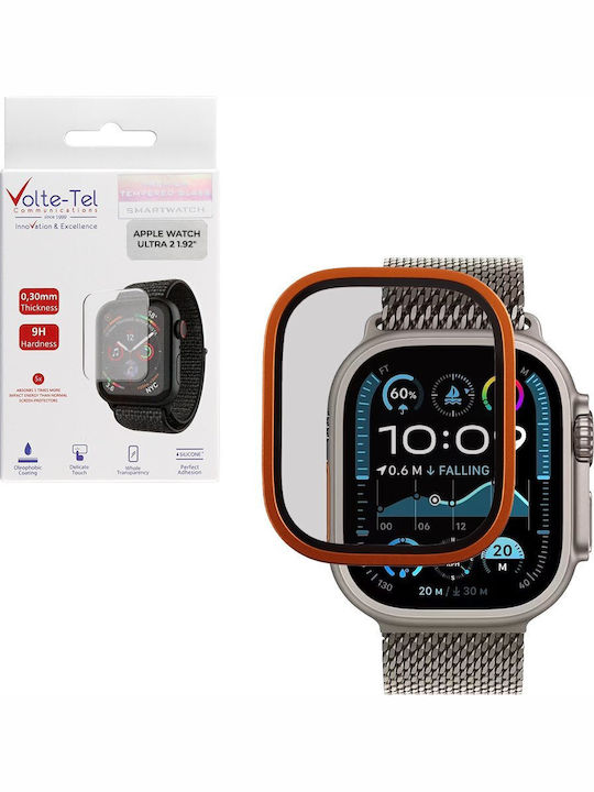 Volte-tel Tempered Glass Apple Watch Ultra 2 49mm 3d Titanium 1.92" 0.30mm Full Cover Orange Volte-tel