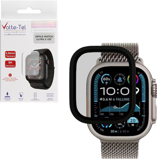 Volte-tel Tempered Glass Apple Watch Ultra 2 49mm 3d Titanium 1.92" 0.30mm Full Cover Black Volte-tel
