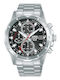 Lorus Men's Watch 43mm Chronograph Solar with Silver Metal Bracelet