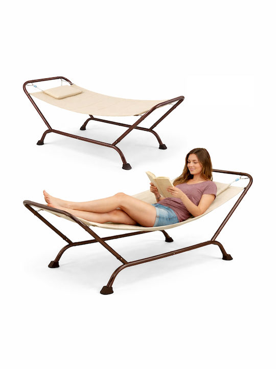 Bakaji Hängesessel Stoff Beige 230x98x82cm