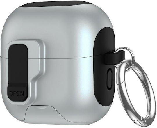 Hülle Für Bluetooth-Ohrhörer Automatisches Verriegeln Huawei Freeclip 2 Mit Haken Basis Grau