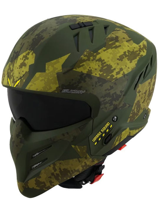 Suomy Armor Urban Squad Modular mit Sonnenblende ECE 22.06 Camo Grün Suomy Armor Urban Squad Modular mit Sonnenblende ECE 22.06 Camo Grün
