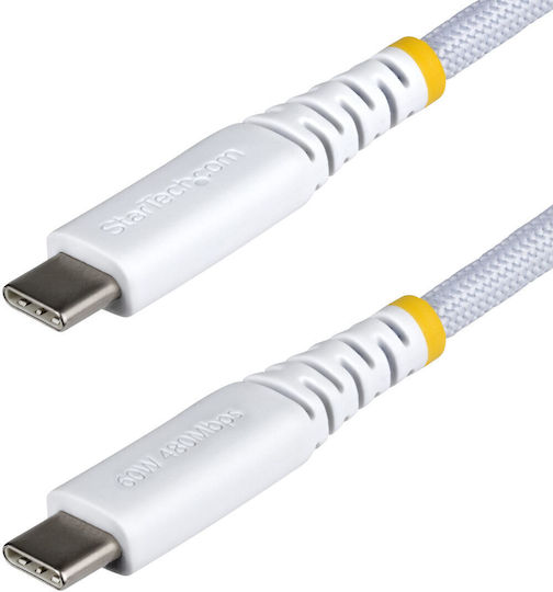StarTech USB 2.0 Cable USB-C Male - USB-C 60W PD White 1m