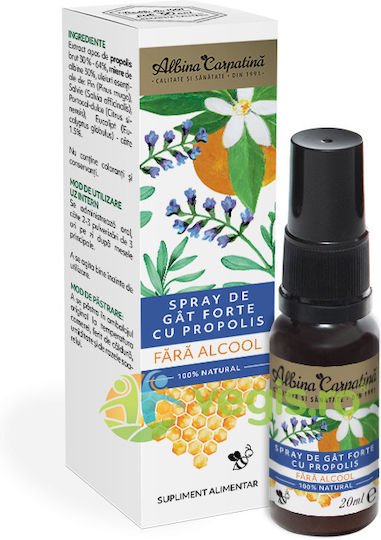 Spray Puternic Pentru Gât Propolis Fără Alcool 20ml