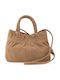 Leather Women's Handbag Beige