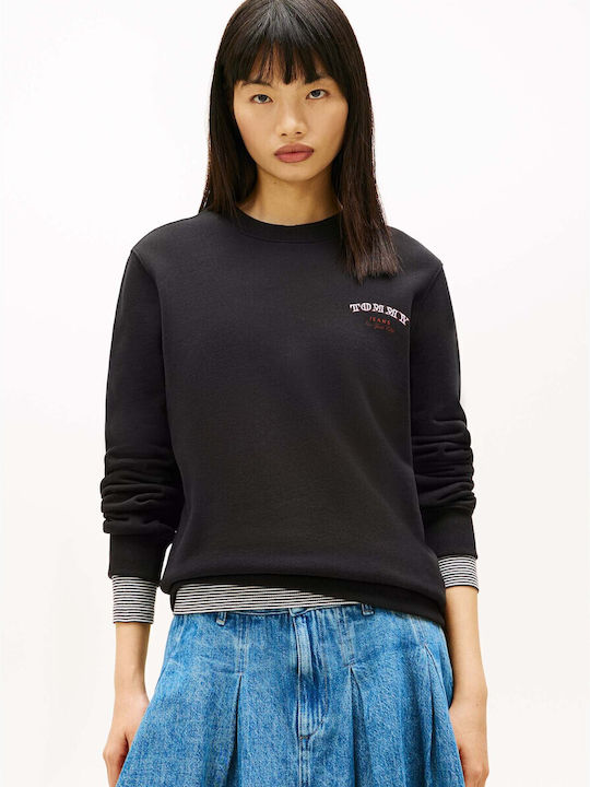 Tommy Hilfiger Long Women's Sweatshirt Black