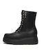 Leder Damen Stiefeletten Ankle Boots Schwarz