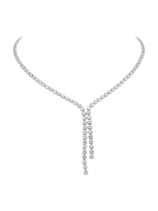 Xrisokosmima Halskette Riviera aus Silber mit Zirkon