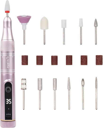 Portable Nail Drill Diamondedge Pro 35,000 Rpm Luxorise Pink