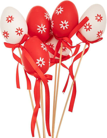 Set 6 Kunststoff Ei Holzstäbchen 42*8 cm