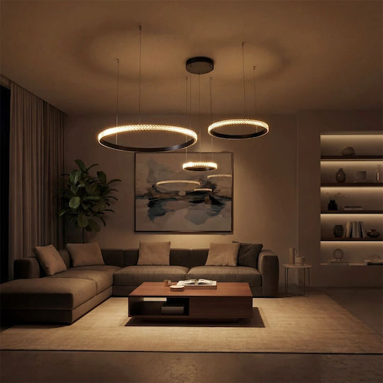 Diamond Pendant Ceiling Light White LED with Adjustable White Light