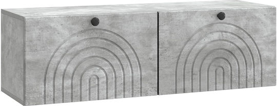 Wall Living Room Cabinet Made of Black Metal 98x31x30cm