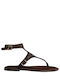 Damen Flache Sandalen Braun
