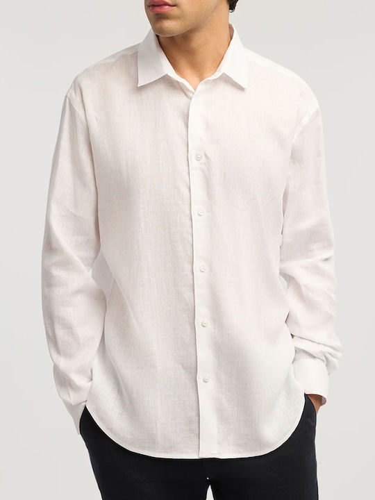 Trussardi Leinen-Herrenhemd Offwhite Trussardi Leinen-Herrenhemd Offwhite
