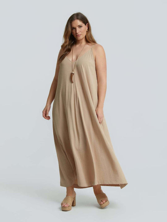 Rochie Maxi De Seară De Vară Bej