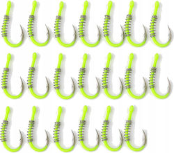 Set 20 Fishing Hooks Spring Fluorescent Yellow Bait Size 12# Set 20 Fishing Hooks Spring Fluorescent Yellow Bait Size 12#