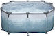 Bestway Dip Ice Bath Tub Quadratisches Schwimmbecken mit Metallic-Rahmen 150x150x65cm