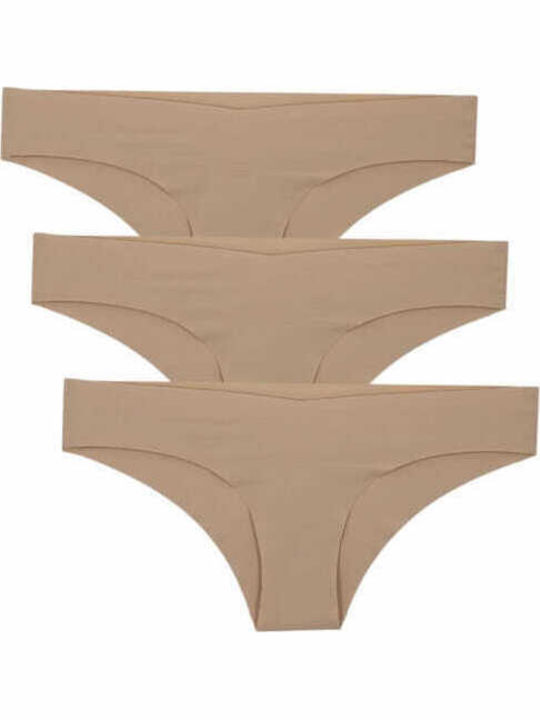 Damen-Slips 3er Pack Nahtlos Beiges