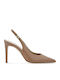 Leder Pumps mit Hohem Absatz Braune