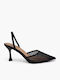 Pointed Toe Heels with Strap Black