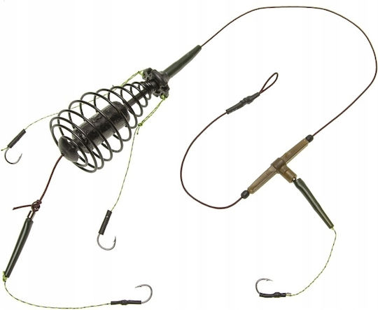 Set Coș Pescuit La Feeder Grunt 3 Cârlige Crap Plătică Amur 70g