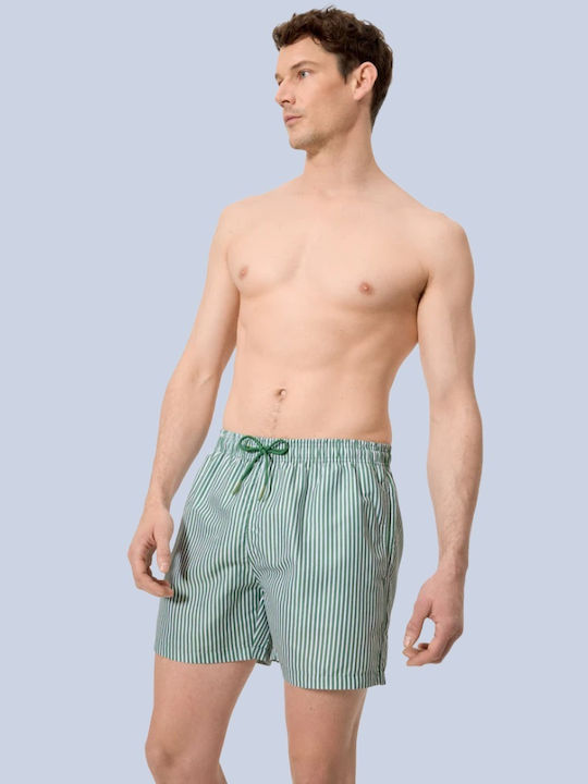 Men's Swimwear Shorts Green Striped
