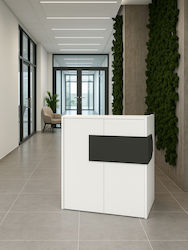 Aloha Reception Desk Made White-anthracite Melamine Chipboard Led Lighting – Contemporary Style Professional Spaces 95.5 X 40 X 110.3 Cm Uuorg71