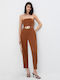 Women's Off-Shoulder Brown Jumpsuit