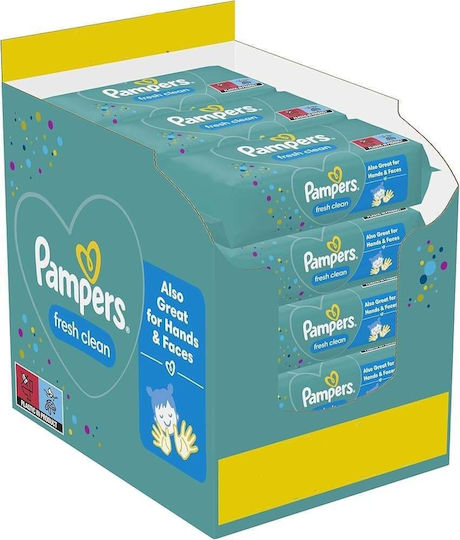 Pampers Fresh Clean Бебешки Кърпички Без Алкохол и Парабени 12x80 Броя