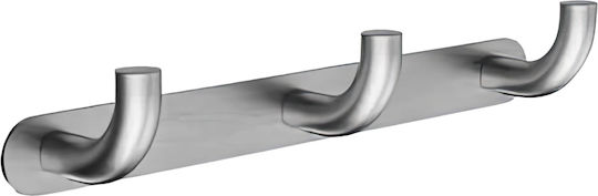 Imex Άγκιστρο Μπάνιου Τριπλό με Βίδες ​24x4.9cm Ασημί