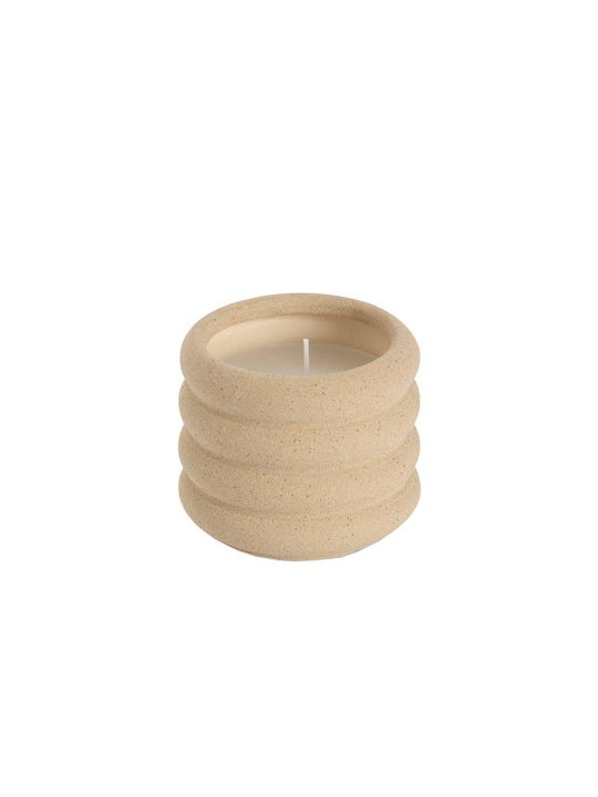 Andrea House Aromatisches Kerze in Gefäß Beiges 9x7,5cm