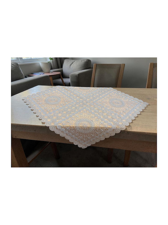 Linea Home Trevi Grau Tischdecke mit Spitze 100...