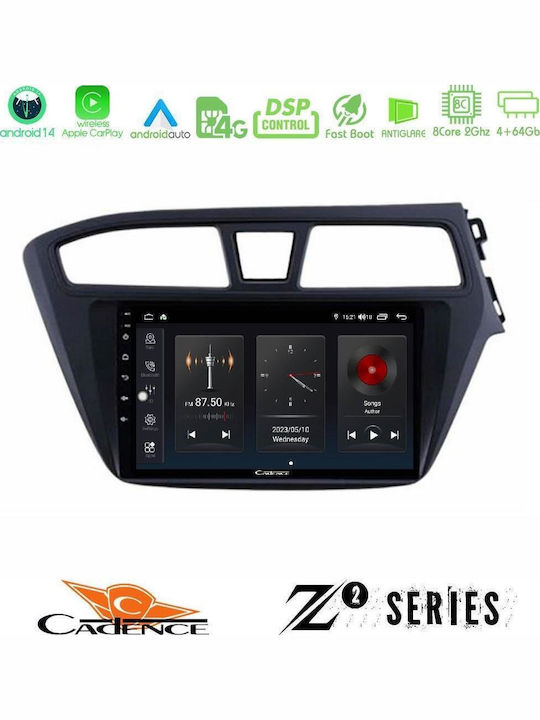 Cadence Ηχοσύστημα Αυτοκινήτου για Hyundai i20 2014-2018 (Bluetooth/USB/WiFi/GPS/Apple-Carplay/Android-Auto) με Οθόνη Αφής 9"