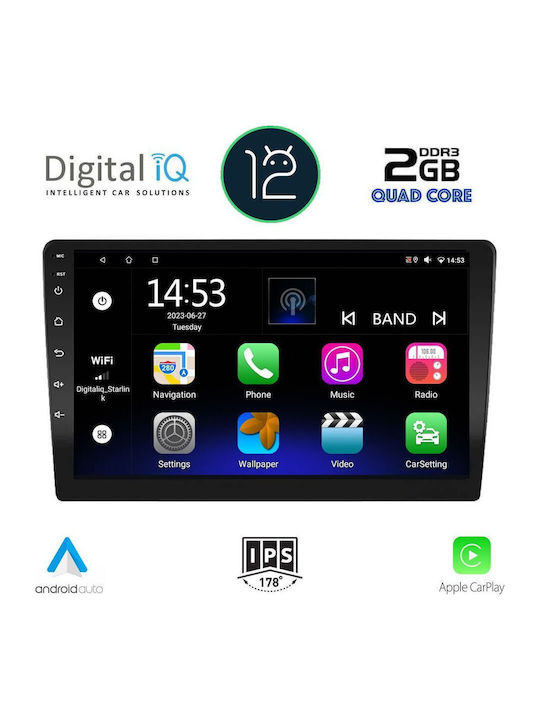 Digital IQ Auto-Audiosysteme 2 DIN Bluetooth USB Eingebautes Wi-Fi GPS Apple CarPlay Android Auto mit Touchscreen 9 Zoll