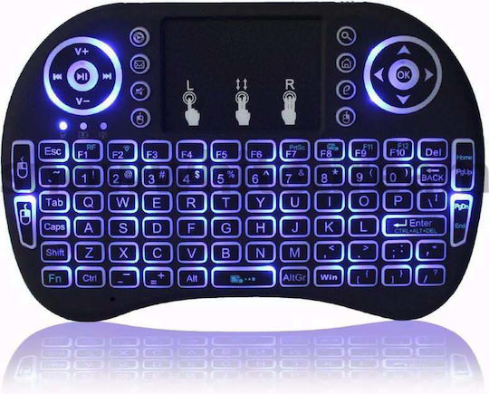 I8 Backlit Wireless Keyboard with Touchpad English US