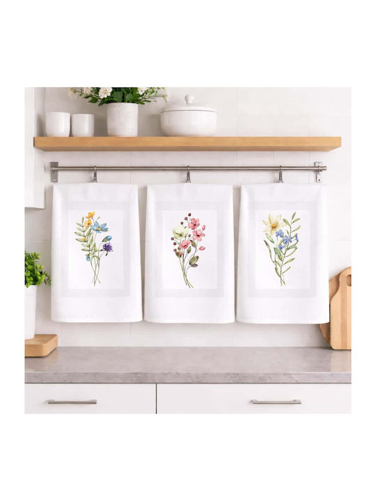 Astron Italy Tea Towel In White Colour 53x53cm 3 Pieces