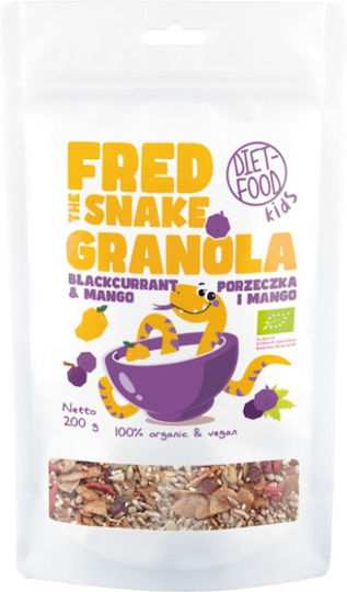 Diet Food Organic Granola Fred Snake Mango & Blackcurrant 200g 18711