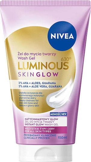 Nivea Luminous630 Skin Glow Facial Cleansers Gel for Brightening and Moisturizing Action 150ml