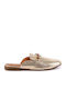 Flat Δερμάτινα Mules σε Χρυσό Χρώμα