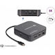 DeLock 87789 Thunderbolt 3 Docking Station with HDMI/DisplayPort PD Ethernet and 2 Monitor Connection Gray