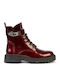 Damen Kampfstiefel Burgundisch