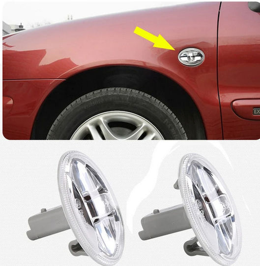 Diederich Страничен Мигач Калник Peugeot 107 1007 206 307 407 4007 607 Partner Citroen C2 C3 Xsara Toyota Aygo Хром 2 Броя