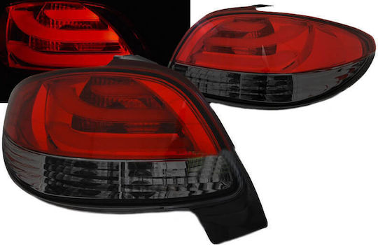 Taillights Set Peugeot 206 98-07 Led Bar Red Smoked Eagle Eyes