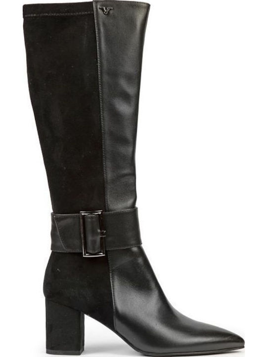 19V69 Leather Women's Boots Black