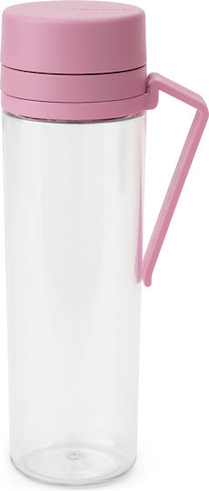Brabantia Μπουκάλι Νερού Γυάλινο με Βιδωτό Καπάκι Ροζ 500ml