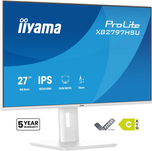 Iiyama XB2797HSU W1 IPS Monitor 27 Inch FHD 1920x1080 White