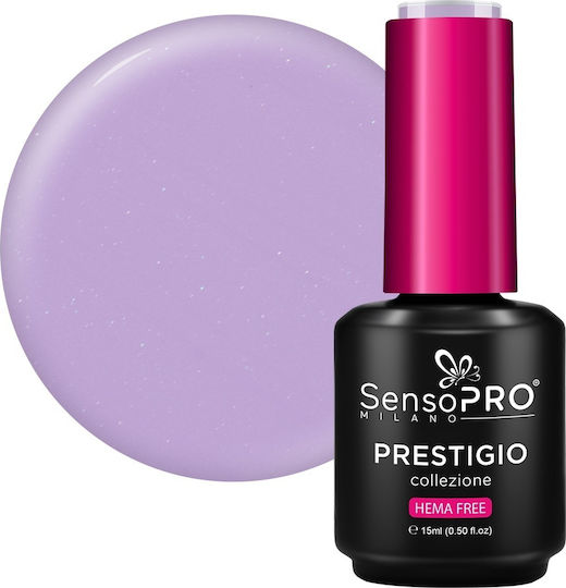 Ojă Semi-Permanentă Pentru Unghii Sensopro Milano Lila Sclipici 15ml